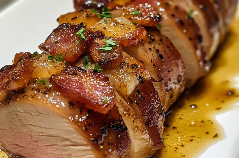 Brown Sugar Turkey Bacon Beef Tenderloin Recipe Card