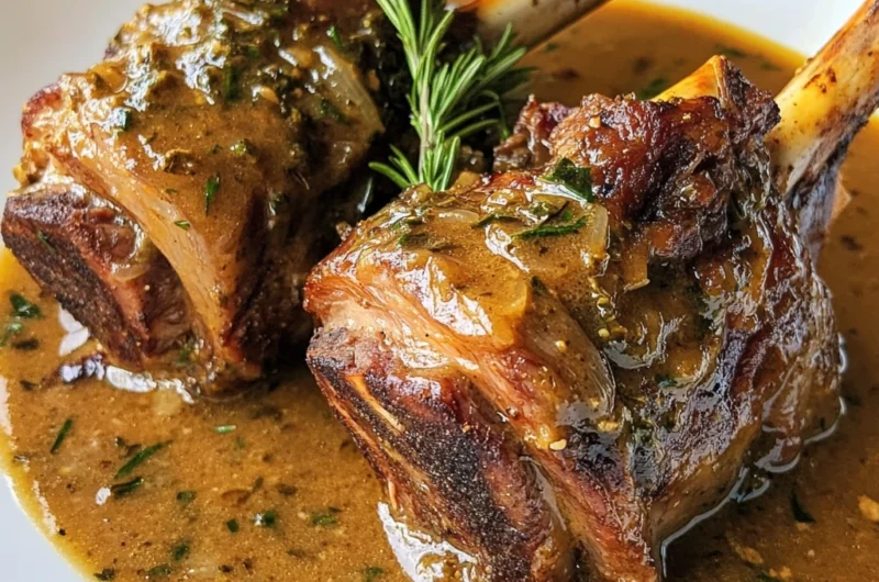 Slow-Cooked Lamb Shanks with Herb-Infused Gravy Recipe Card