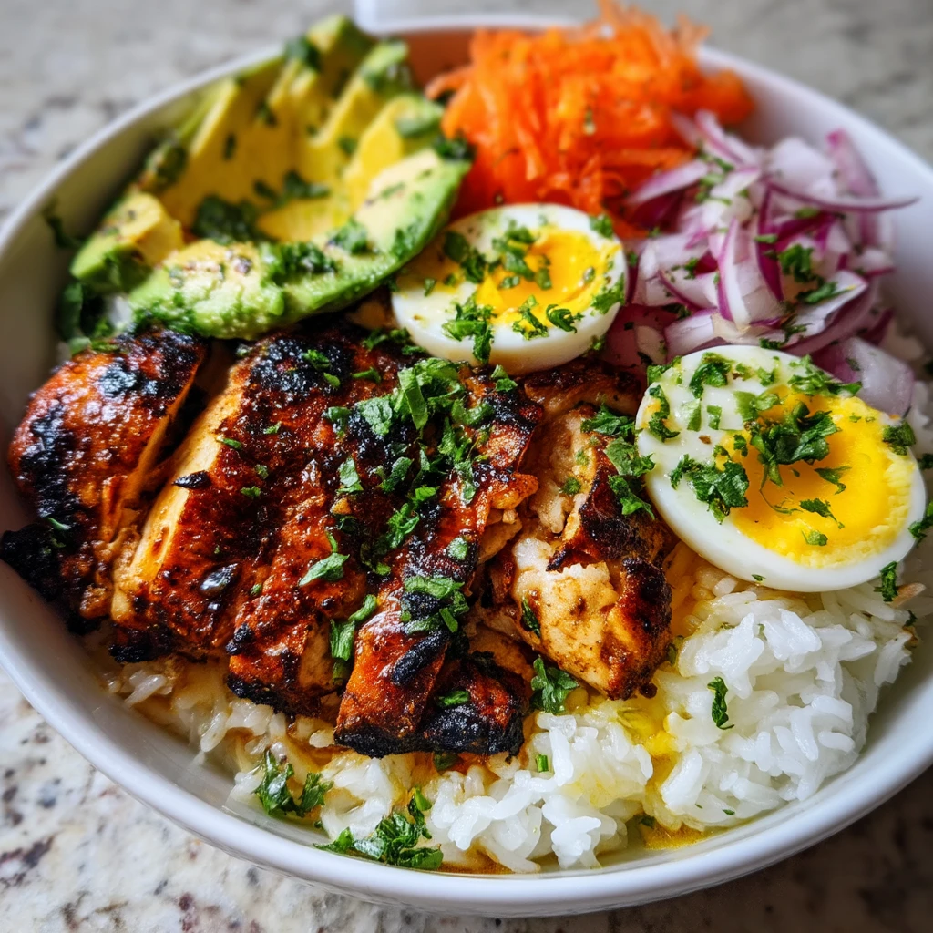 Grilled Chicken Avocado Rice Bowl