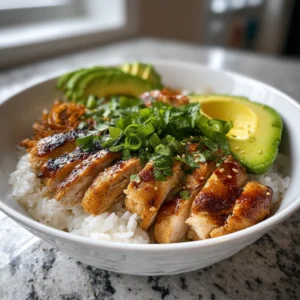 Grilled Chicken Avocado Rice Bowl