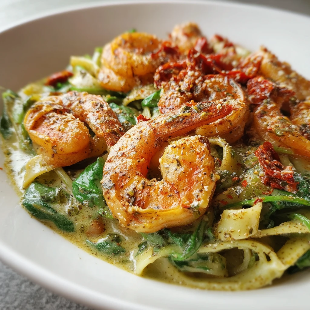 Quick Sun-Dried Tomato Shrimp with Spinach Pasta for Weeknights