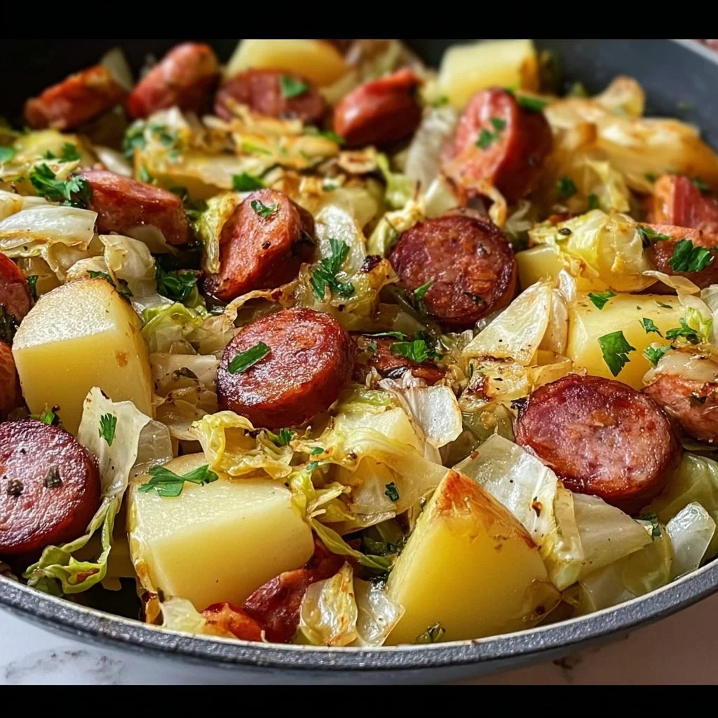 20 Minute Kielbasa Cabbage Potato Skillet