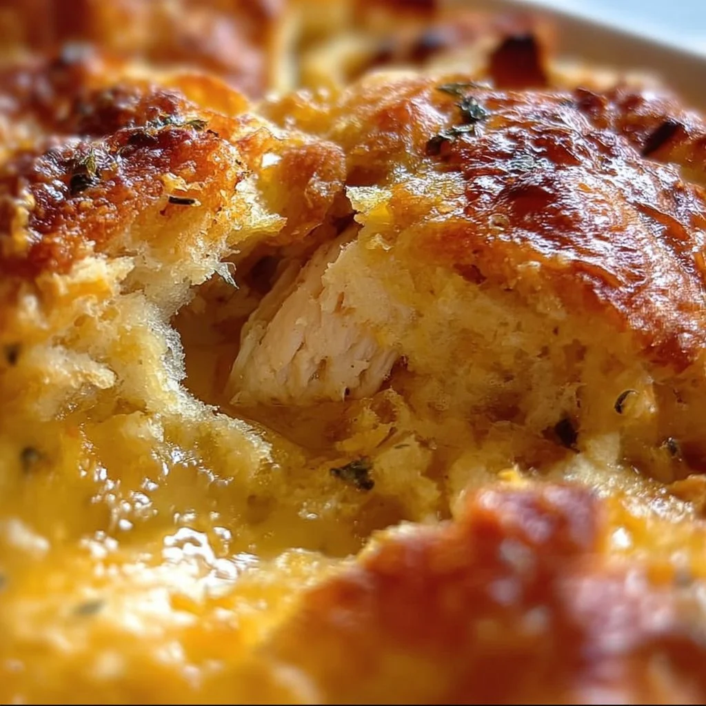 Baked Cracked Out Chicken Bubble Up served in a rustic dish