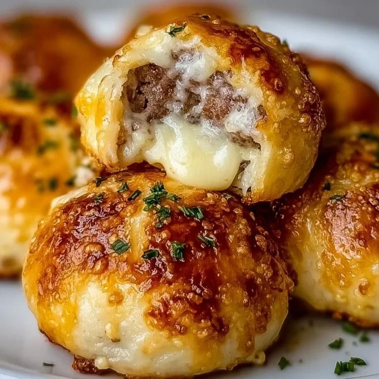 Delicious Garlic Parmesan Cheeseburger Bombs served with dipping sauce.