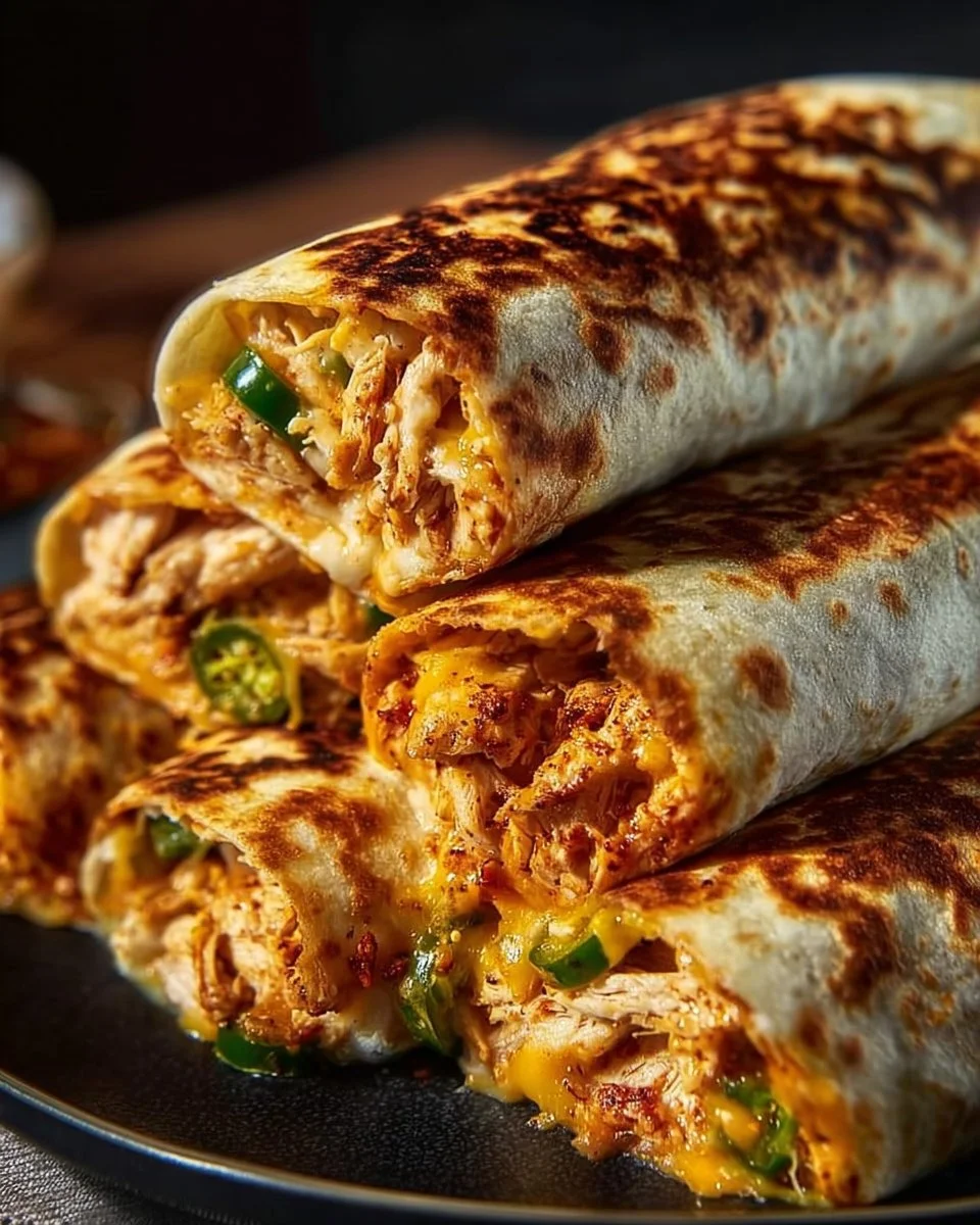 Loaded Jalapeño Popper Chicken wrapped in cheesy tortillas with cowboy butter