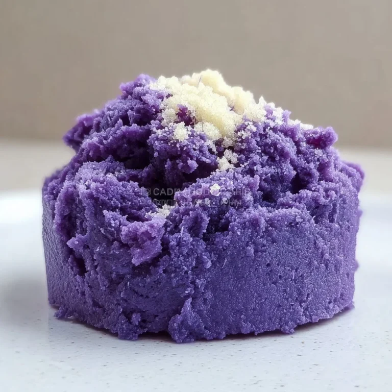 A bowl of Pure Ube Halaya, a Filipino dessert made from purple yam.