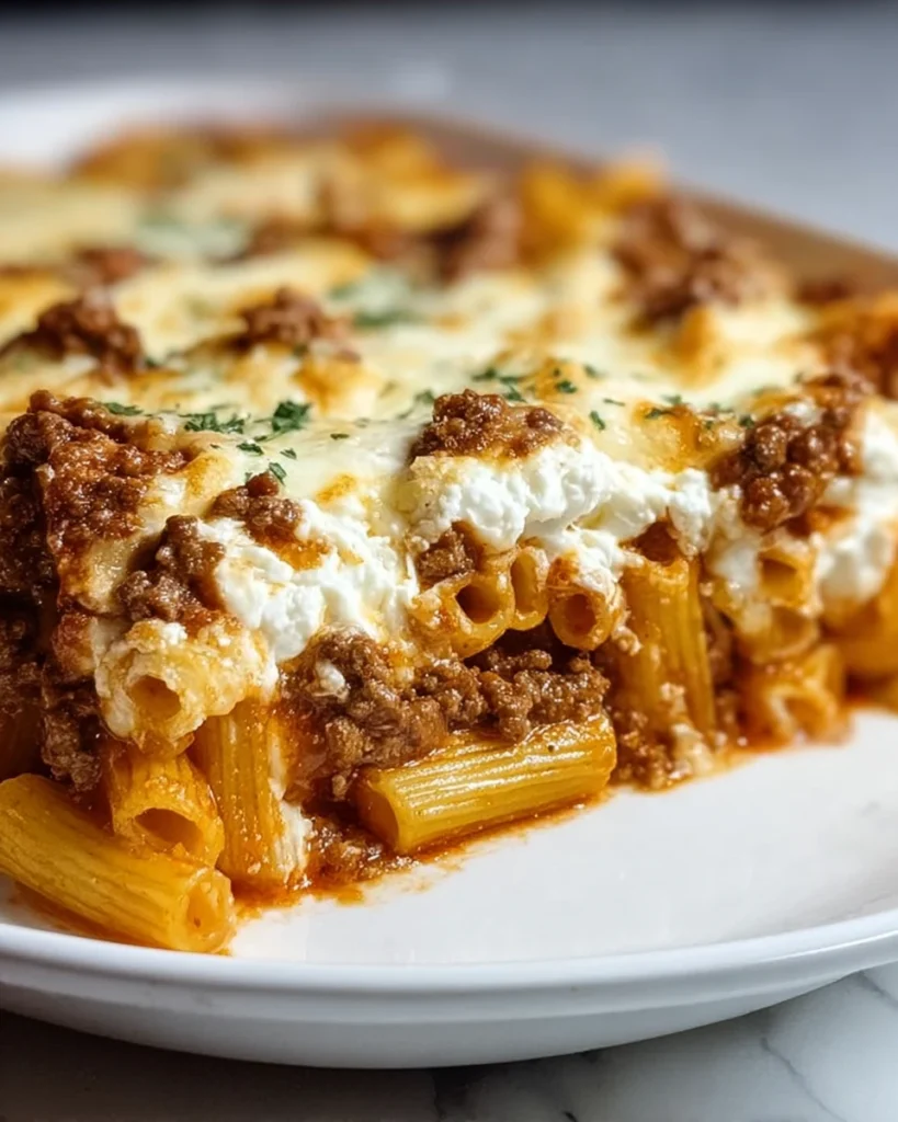 Baked Ziti with Ground Beef and Ricotta
