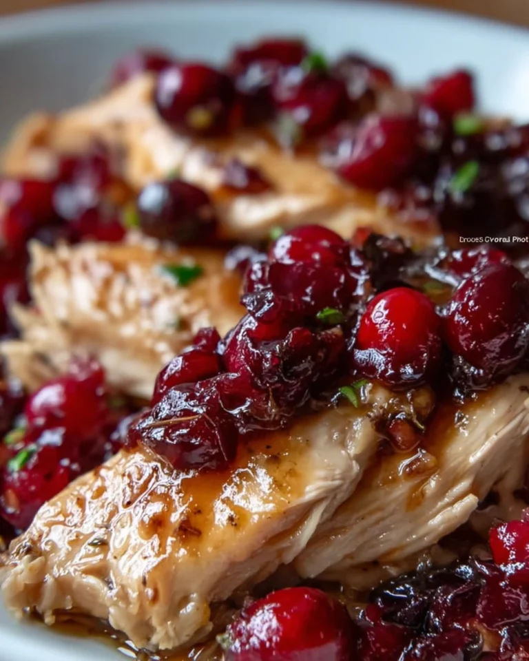 Slow Cooker Cranberry Chicken served with rice and vegetables 1