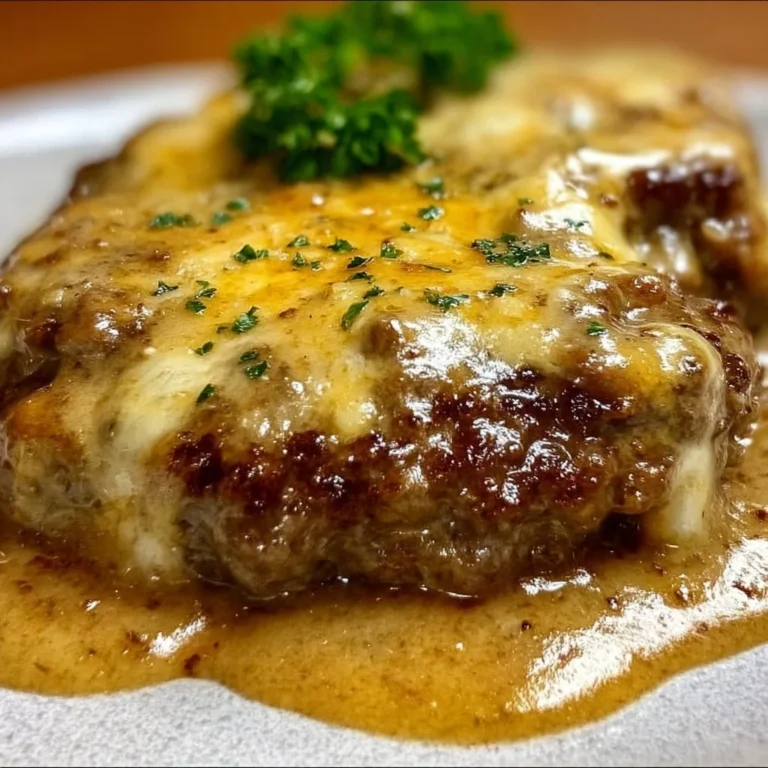 Delicious Amish Hamburger Steak Bake with savory sauce and vegetables