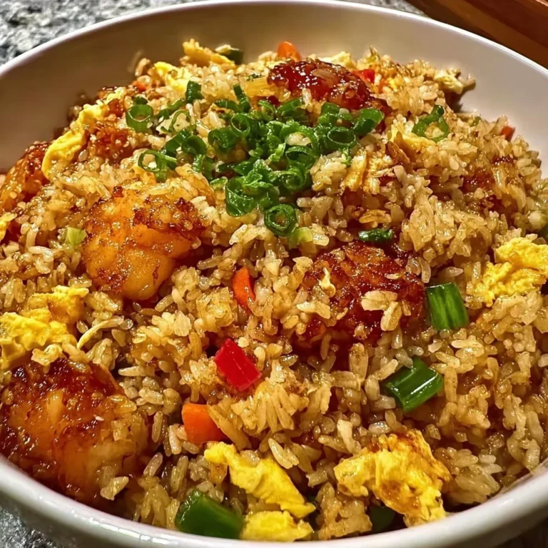 Plate of Bang Bang Fried Rice featuring vibrant vegetables and spices