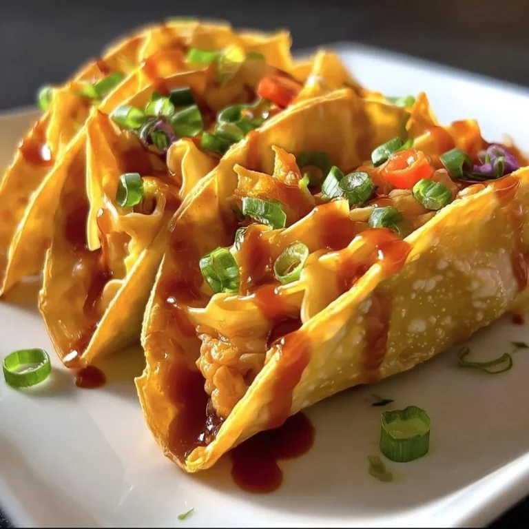 Plate of Chicken Wonton Tacos with fresh toppings and vibrant colors.