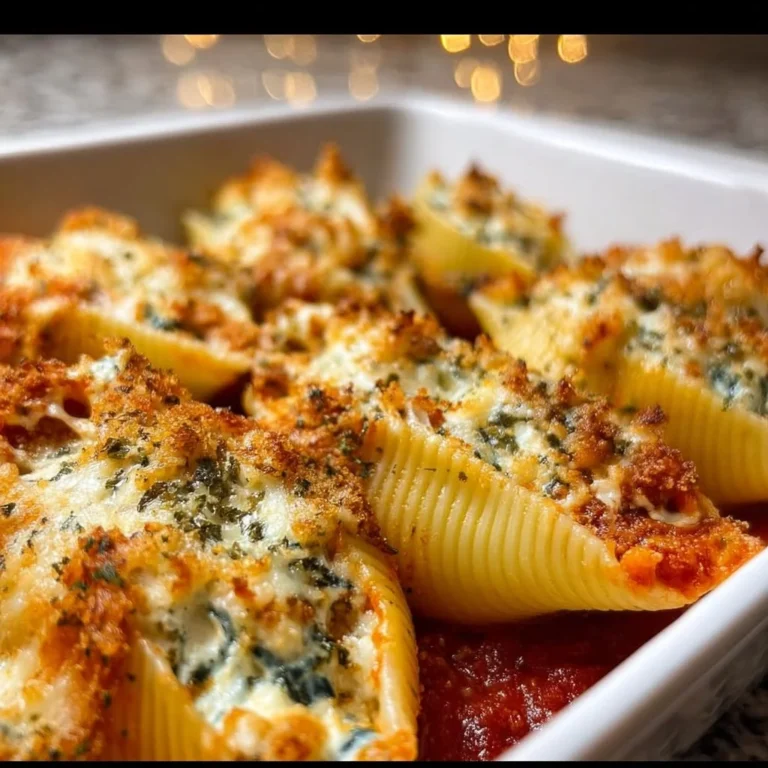 Christmas stuffed shells filled with ricotta cheese and festive ingredients