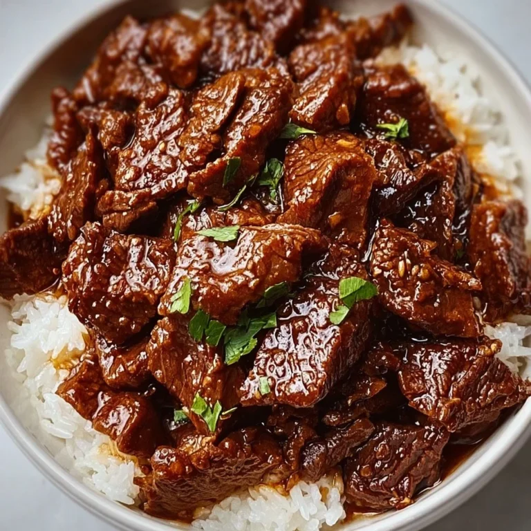 Easy Slow Cooker Korean Beef served in a bowl with rice and vegetables