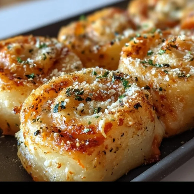 Delicious Garlic Parmesan New York Pizza Rolls on a plate with dipping sauce