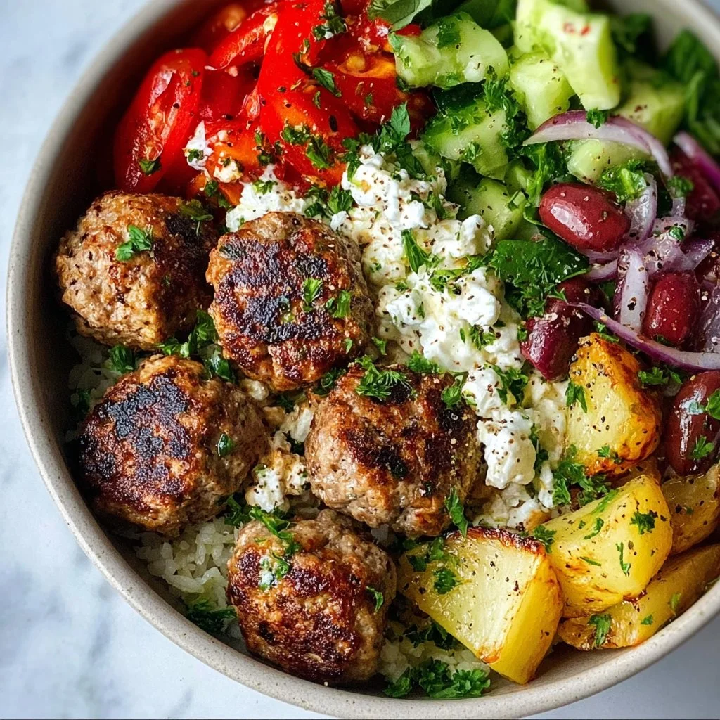 Greek Meatball Bowl