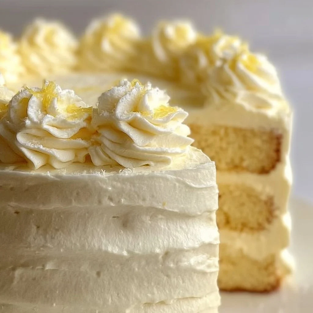 Delicious Italian Lemon Cream Cake with a zesty lemon flavor and creamy frosting