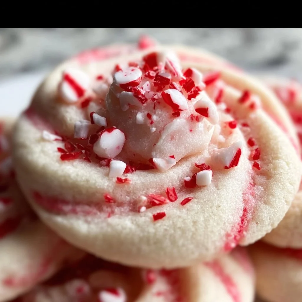 Plate of freshly baked peppermint cookies ready to be enjoyed