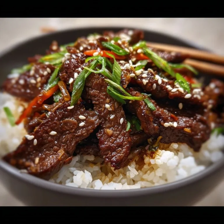 Delicious Korean beef bulgogi served with vegetables and rice.