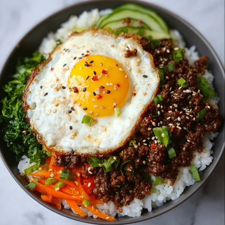Delicious Korean Ground Beef Bowl with rice and vegetables