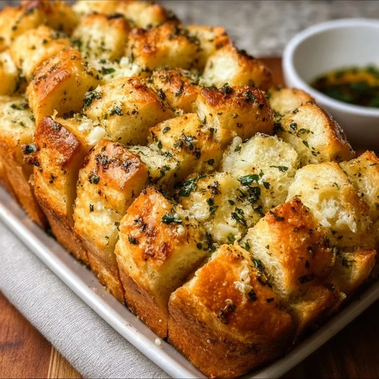 Delicious Pull Apart Garlic Bread, perfect for sharing and dipping