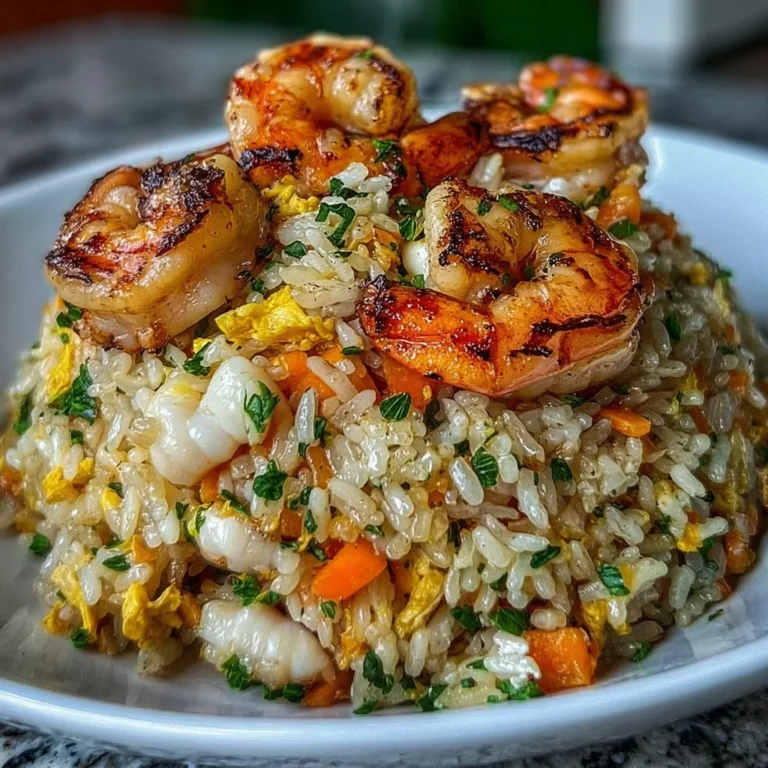 Delicious Seafood Fried Rice with shrimp, crab, and mixed vegetables