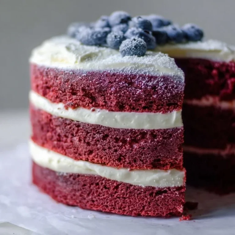 A moist and rich velvet cake topped with creamy frosting, perfect for dessert lovers.