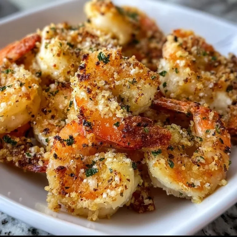 Delicious air fryer garlic parmesan shrimp served on a plate