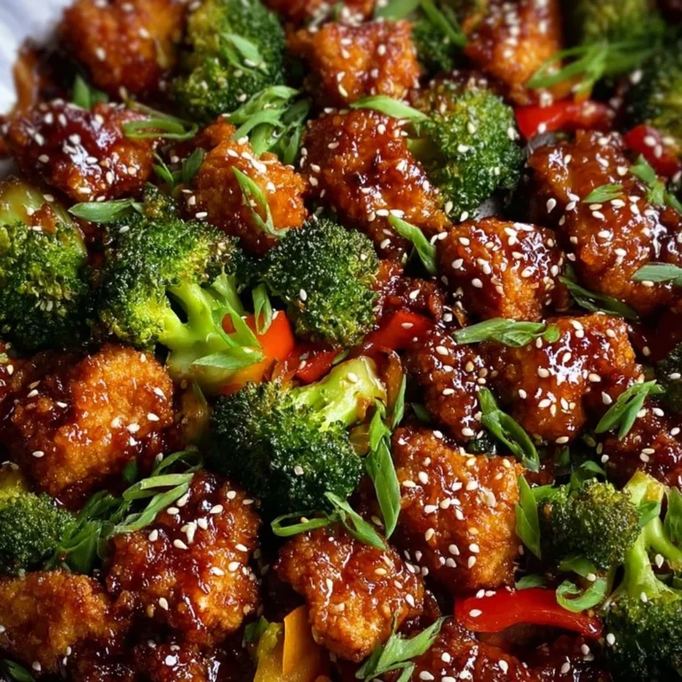 Sheet pan sticky sesame chicken with broccoli, ready in 25 minutes for a delicious meal.