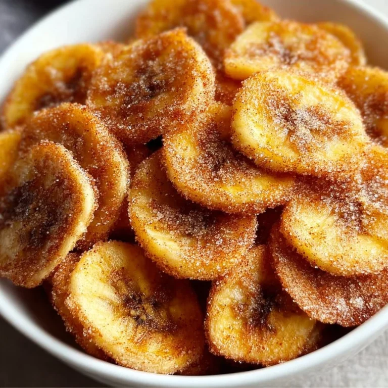 Cinnamon-sugar air fryer banana chips recipe with fresh bananas