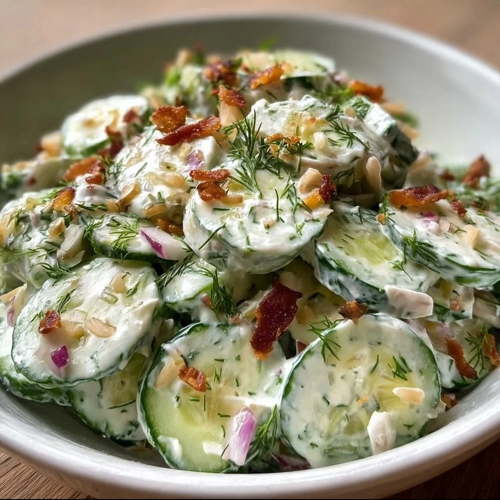 Cucumber Ranch Crack Salad featuring fresh cucumbers and ranch dressing