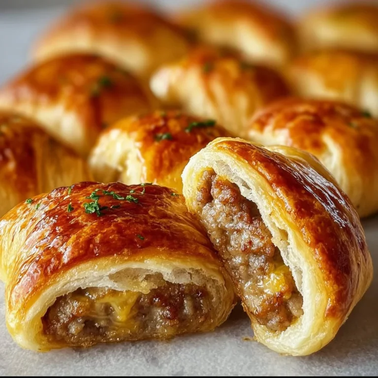 Delicious breakfast sausage crescent rolls recipe for a tasty morning meal.