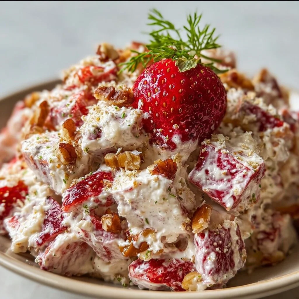 Delightful Strawberry Crack Salad with fresh strawberries and crunchy toppings