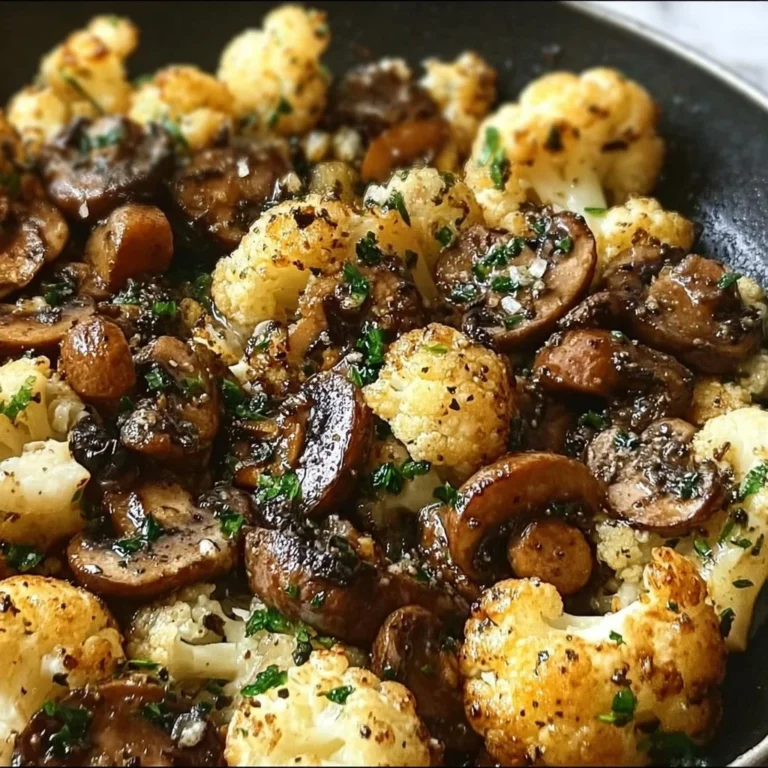 Flavor-packed garlic mushrooms and cauliflower skillet for easy dinner recipes