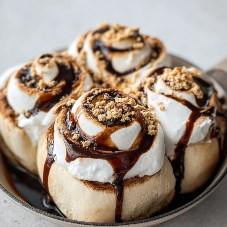Delicious gooey s'mores rolls topped with melted chocolate and marshmallows
