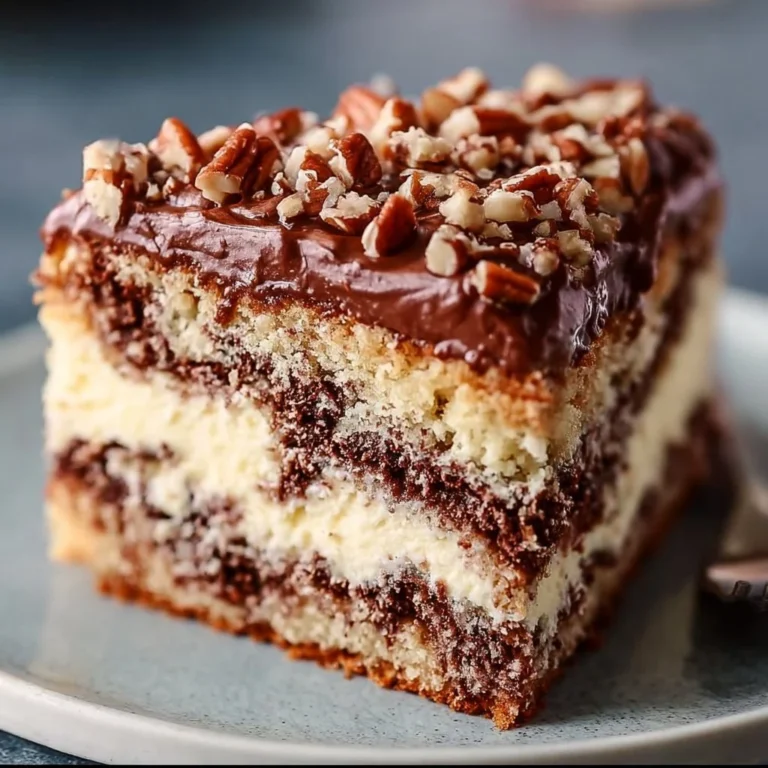 Moist and delicious Texas Tornado Cake topped with creamy frosting