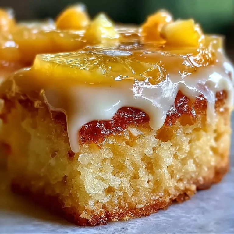 Juicy Pineapple Heaven Cake topped with fresh pineapple slices and whipped cream