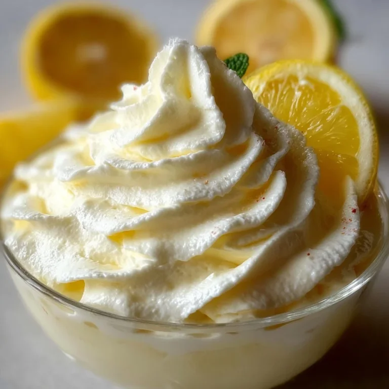 Lemon Cheesecake Mousse topped with fresh lemon slices and whipped cream.