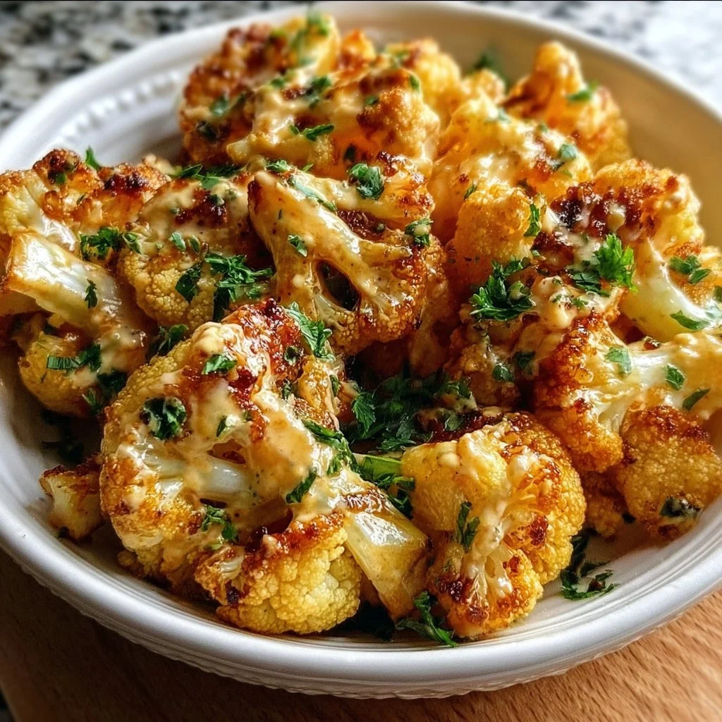 Delicious Moroccan Cauliflower drizzled with tahini-honey sauce