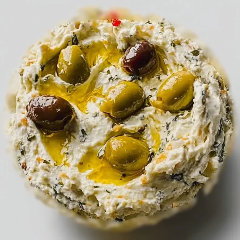 Creamy and zesty Olive Dip served with fresh vegetables and bread.