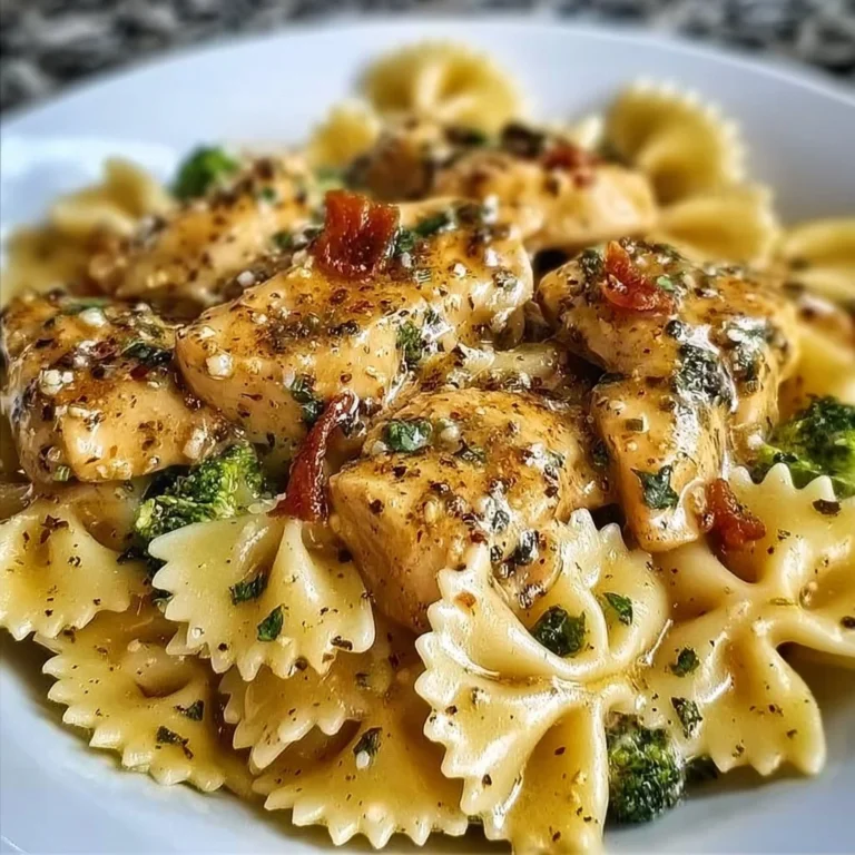Delicious Cowboy Butter Lemon Bowtie Chicken served on a plate.