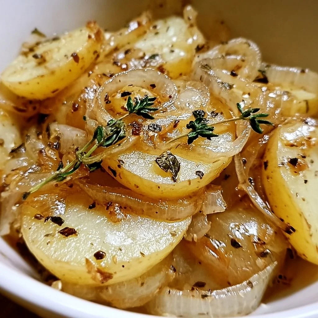 Savory slow cooker Lipton onion potatoes prepared in a slow cooker.