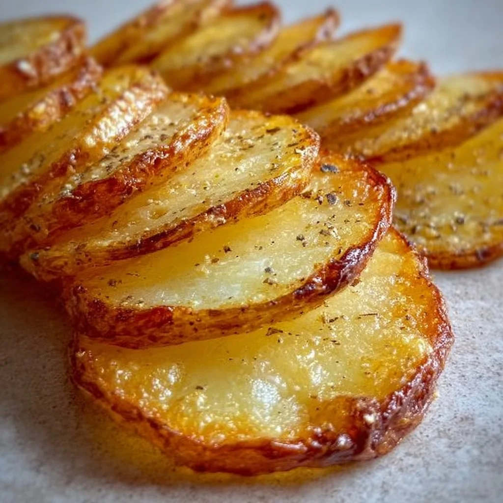 Sliced baked potatoes served with toppings on a plate.