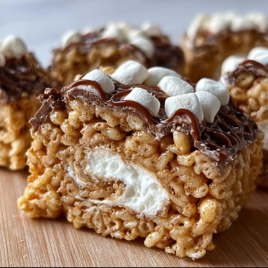 Delicious S'mores Rice Krispie Treats rolled and ready to enjoy