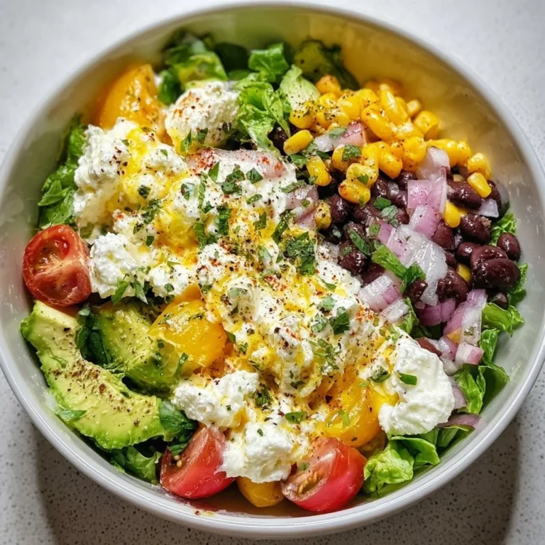 Southwest Cottage Cheese Salad with fresh vegetables and spices