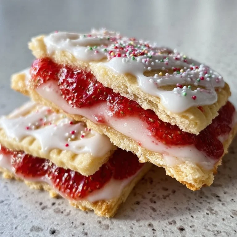 Strawberry Pop Tart sugar cookies decorated with icing and sprinkles