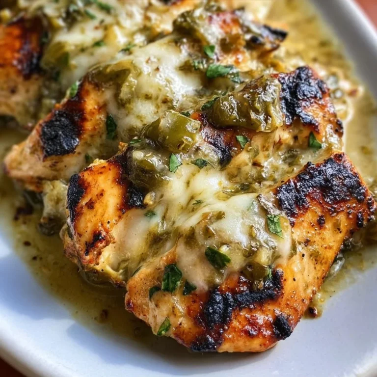 Cheesy grilled salsa verde chicken with pepper jack cheese