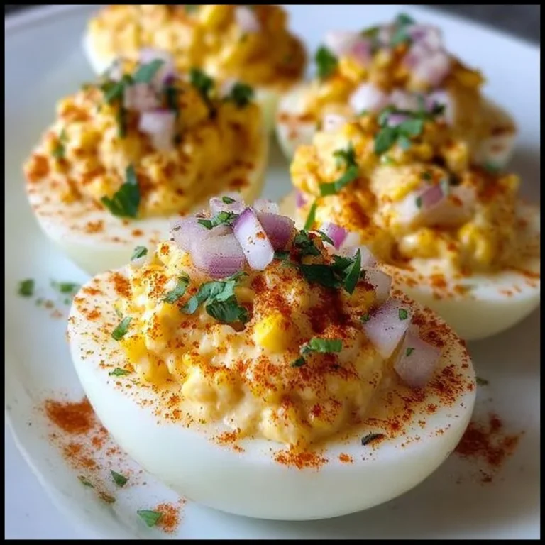 Elote deviled eggs topped with chipotle mayo and corn garnishes