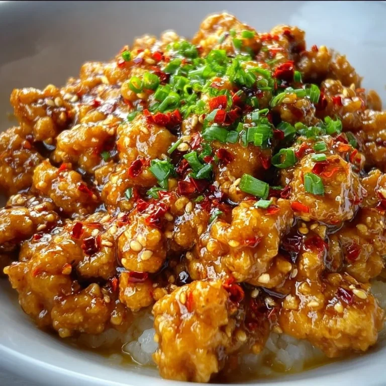 Delicious Firecracker Ground Chicken served with vibrant vegetables