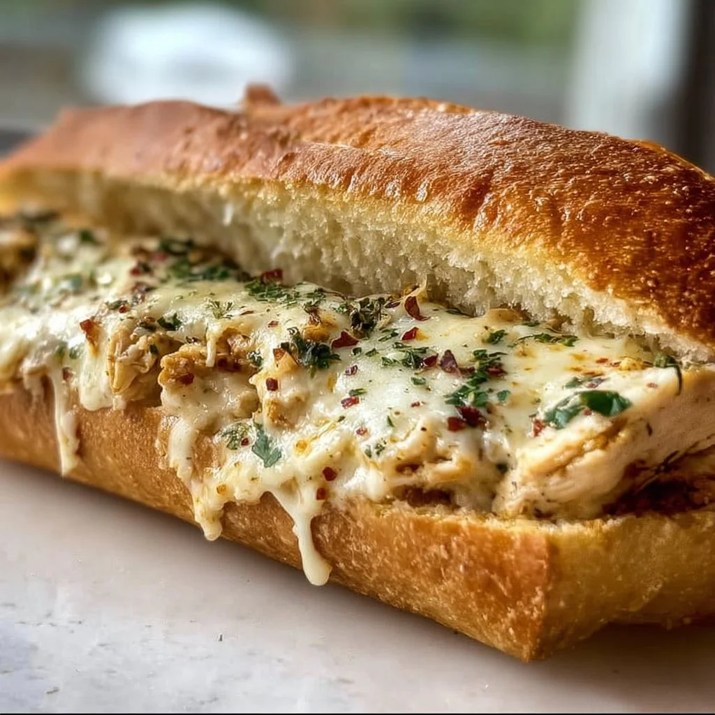 Irresistible cheesy chicken garlic bread sandwich recipe