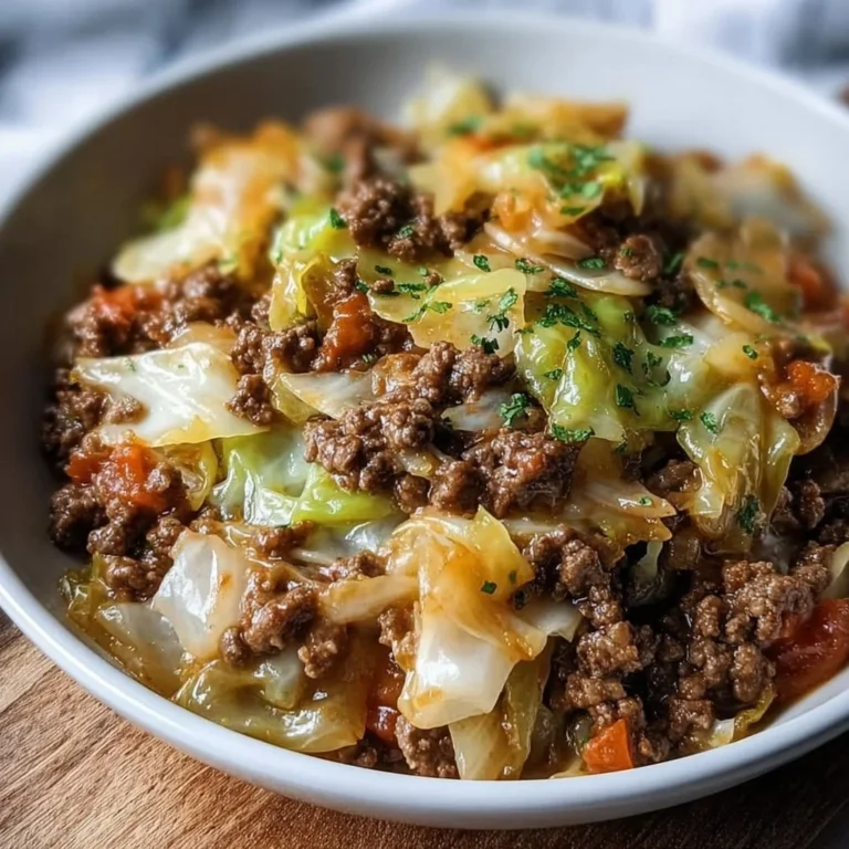 Savory Irish Ground Beef and Cabbage dish served in a bowl